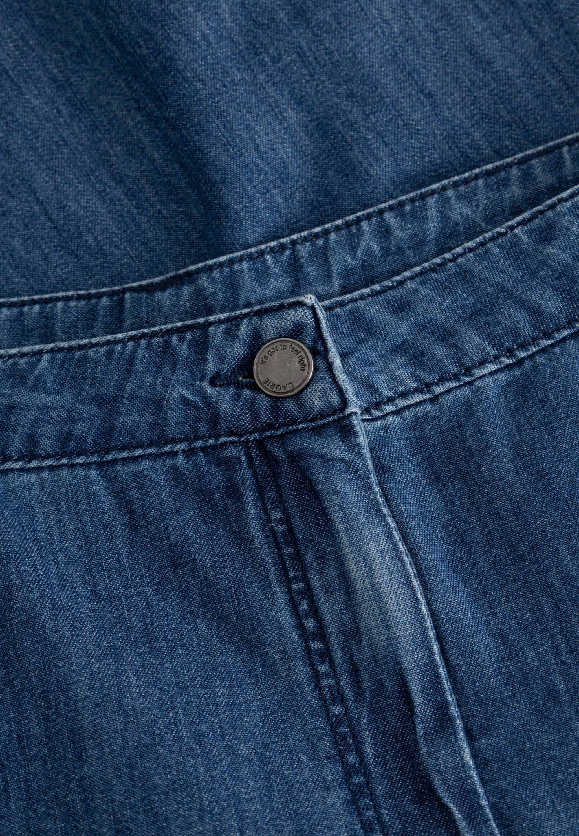 LAURIE Charm Elastic Loose - Medium Length Loose 49601 Blue denim