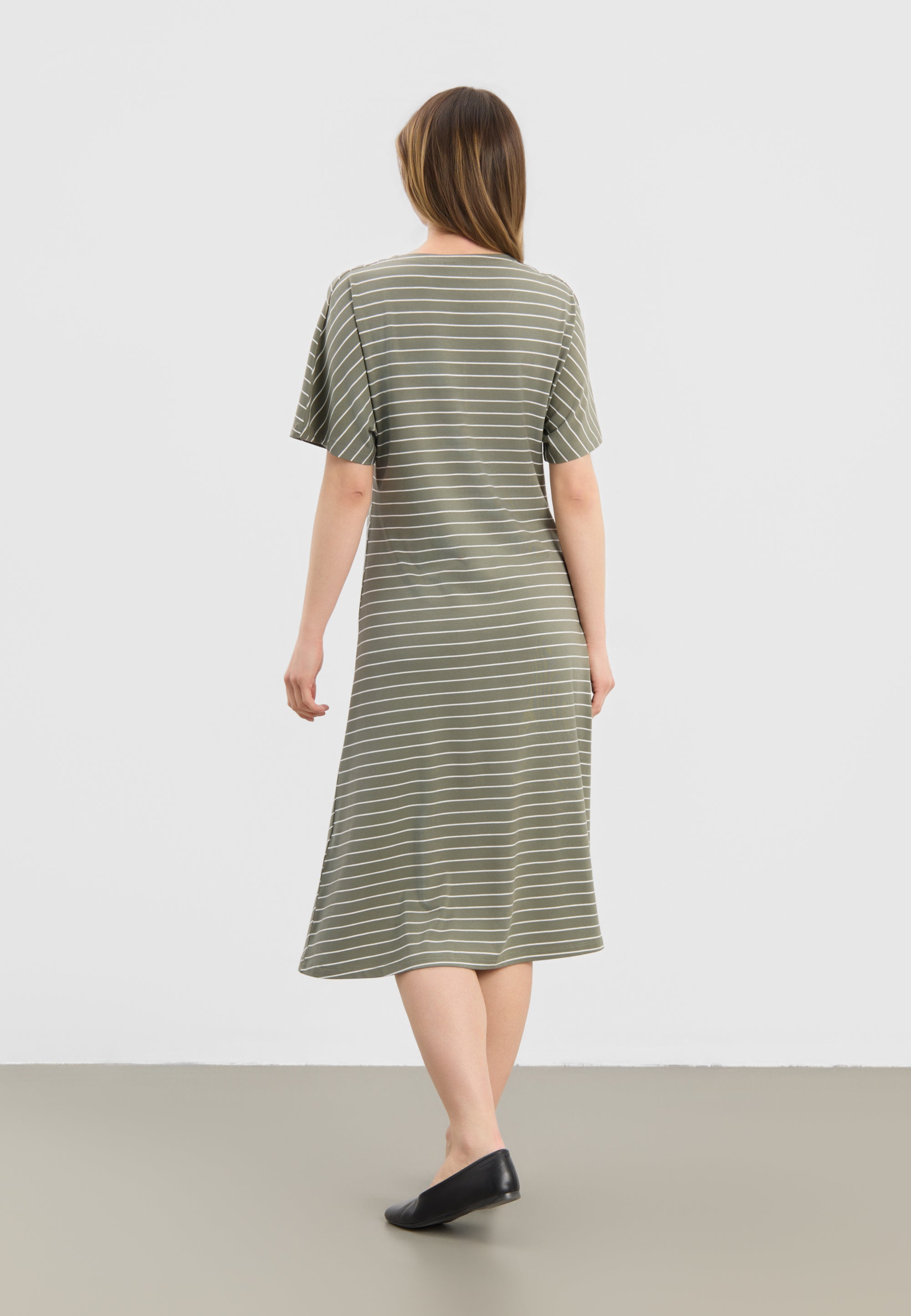 LAURIE Ingrid Dress SS Dresses 55222 Khaki stripe