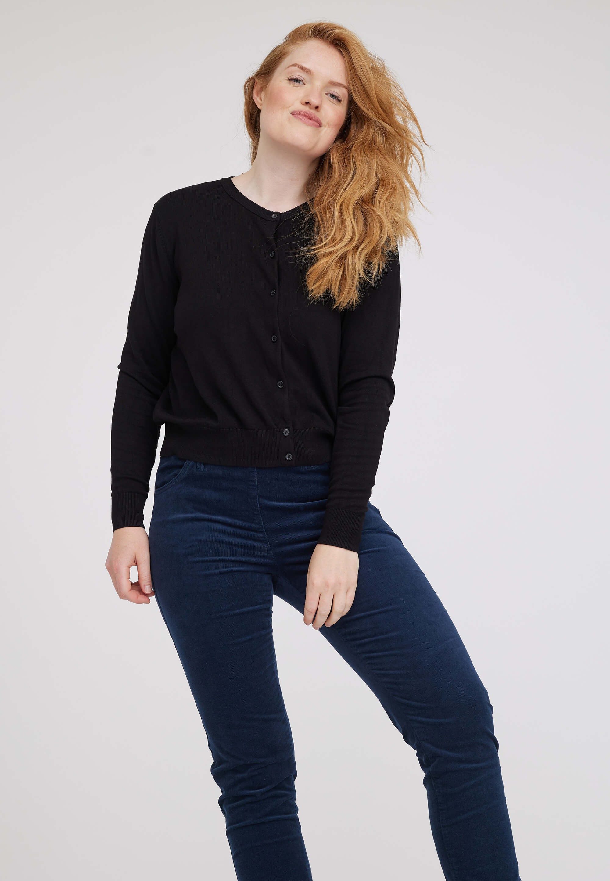 LAURIE Kelly Regular Corduroy - Medium Length Regular 49000 Navy