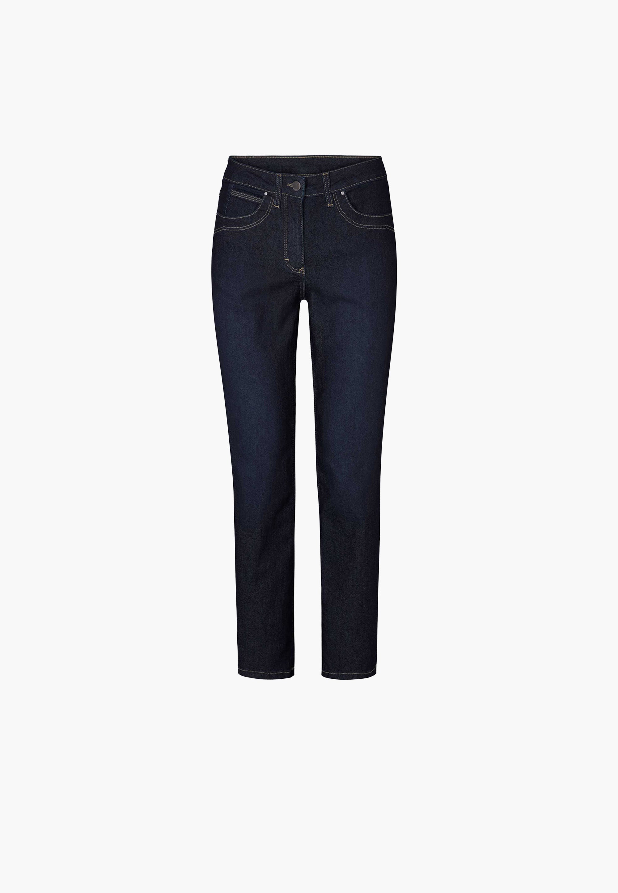 LAURIE Laura Slim - Medium Length Trousers SLIM 49499 Washed Dark Blue Denim