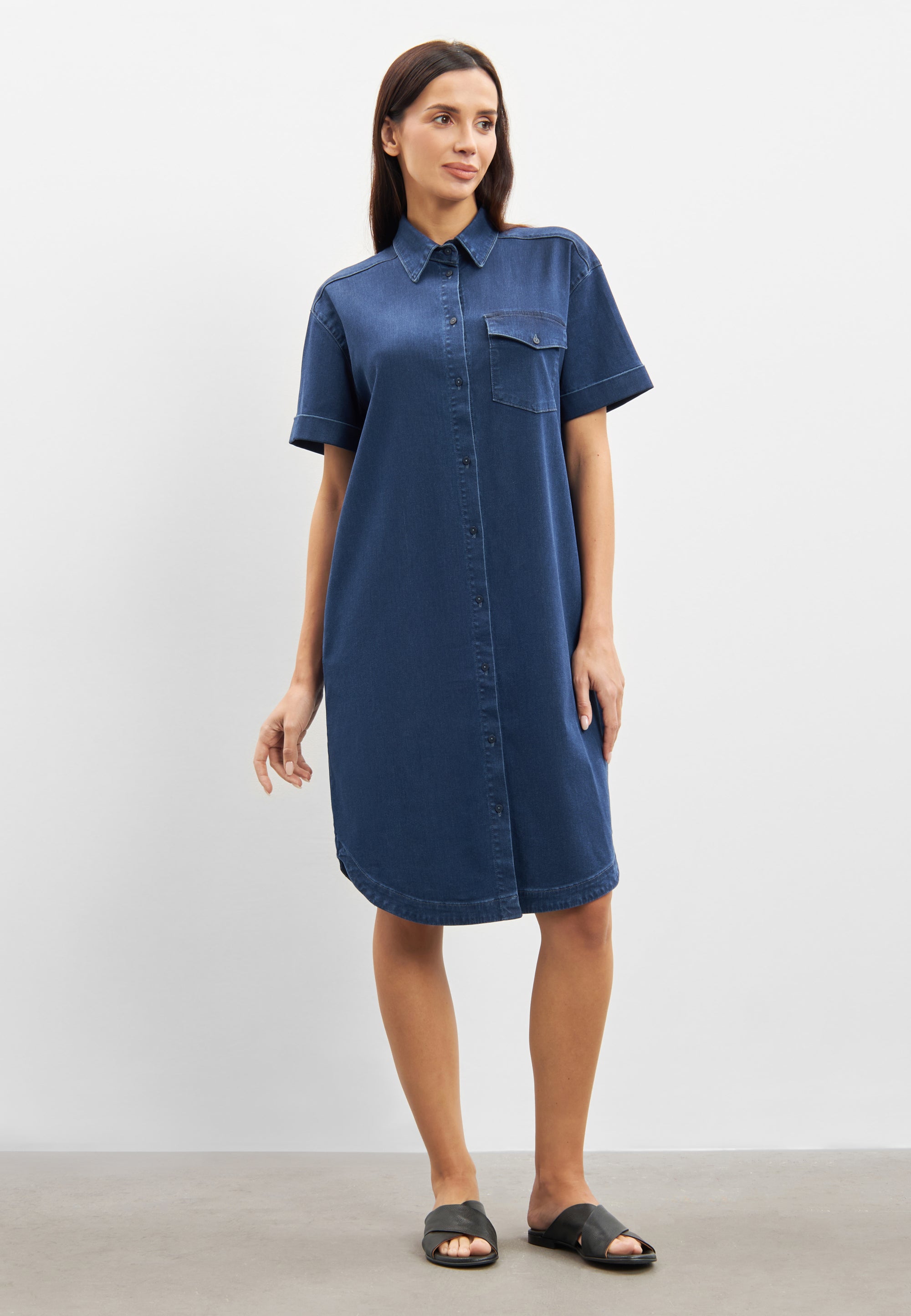 Utta Oversize Denim Shirtdress - Short Sleeve