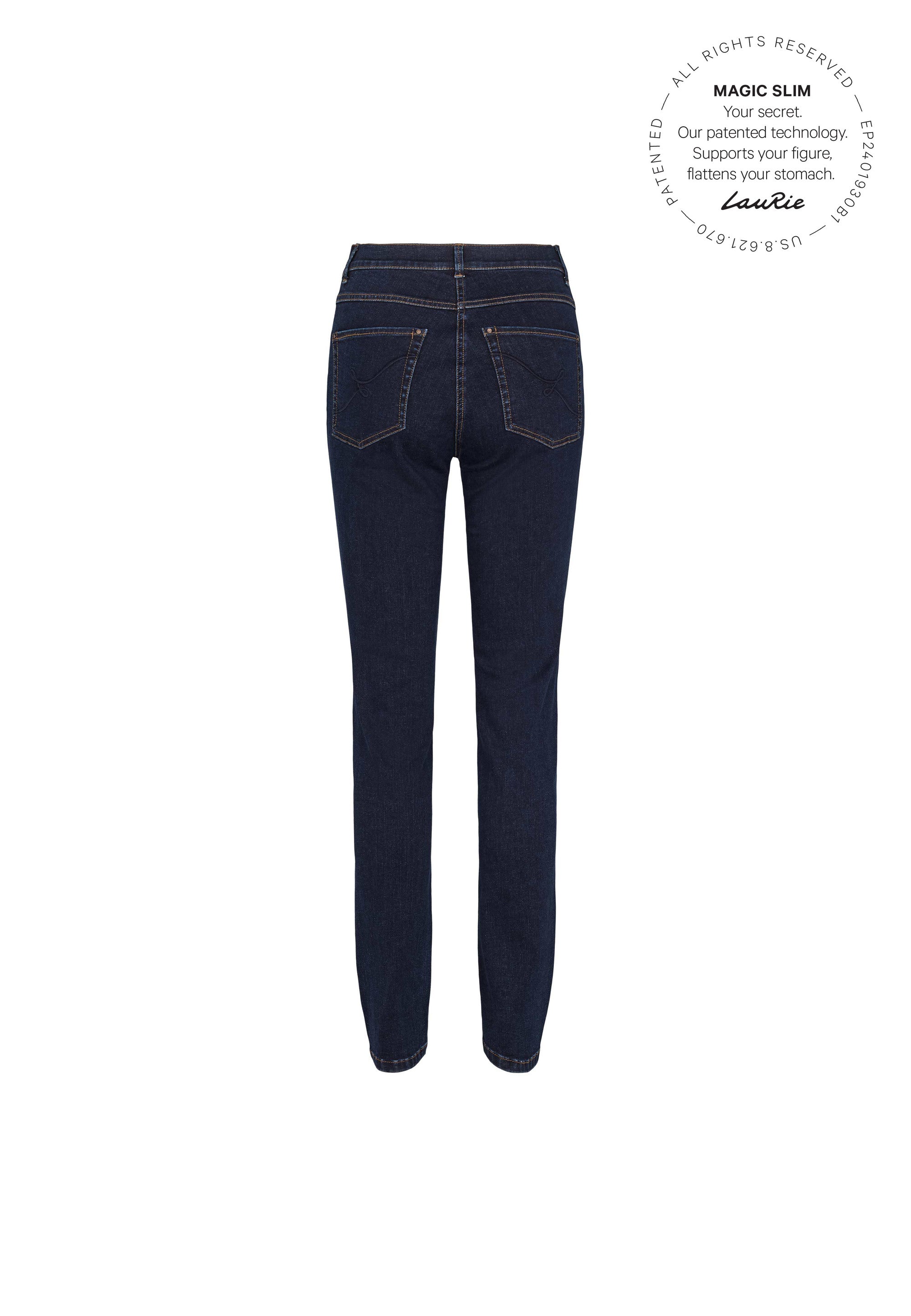 LAURIE Agatha Slim - Medium Length Trousers SLIM 40513 Dark Blue Denim