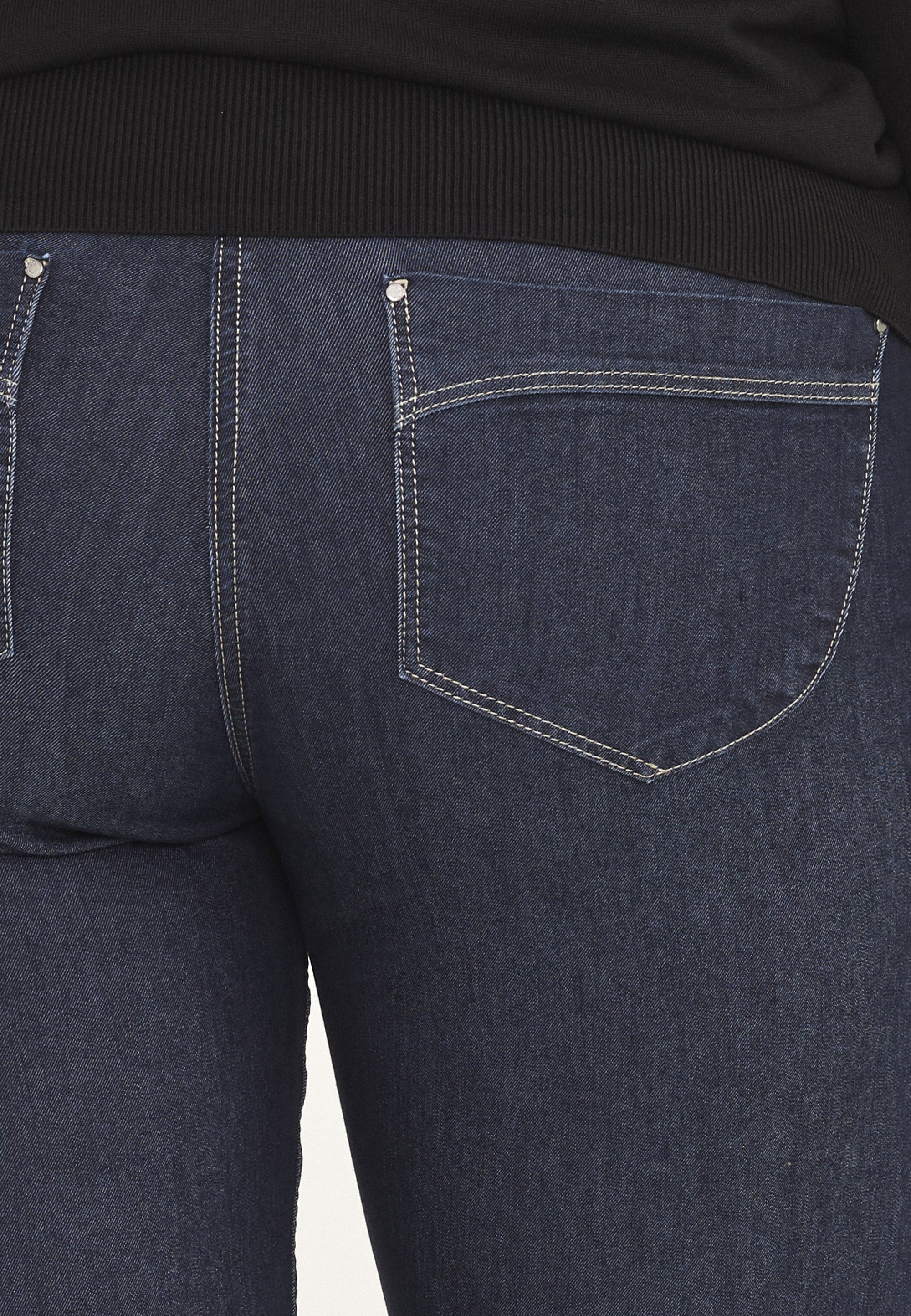 LAURIE  Amelia Straight - Medium Length Trousers STRAIGHT 49501 Dark Blue Denim