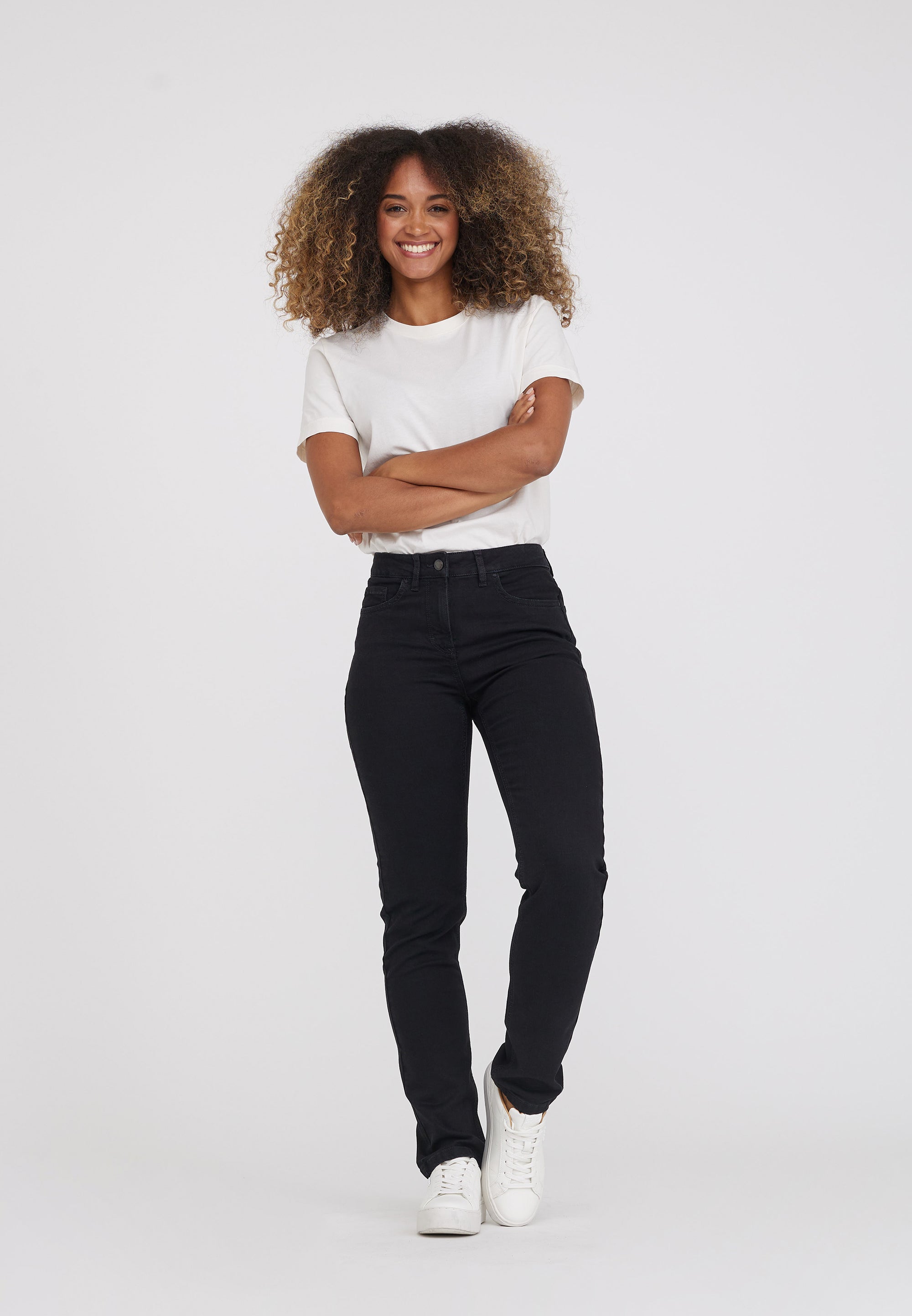 LAURIE  Charlotte Regular - Medium Length - Ecolabel Regular 99520 Washed Black Denim