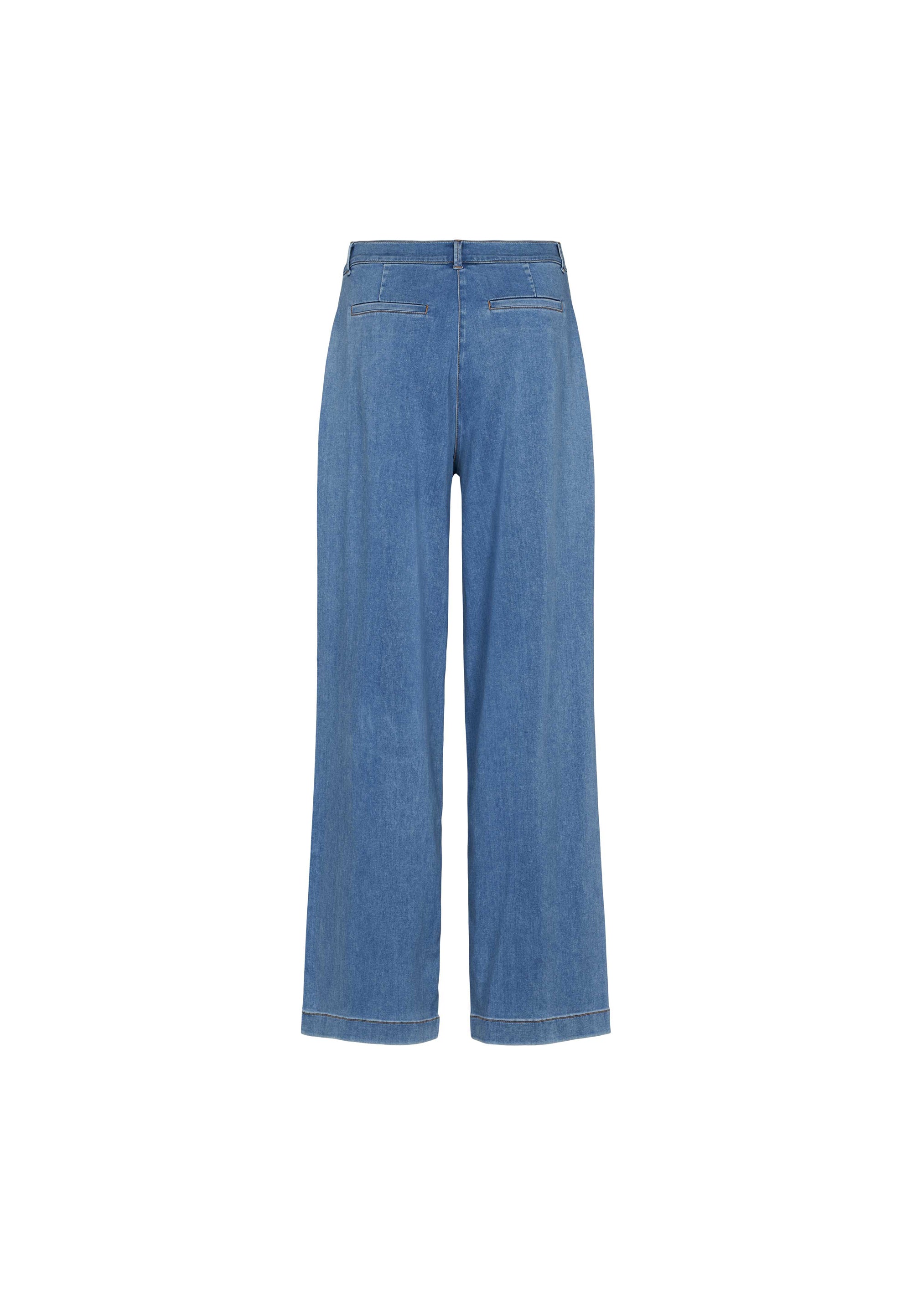 LAURIE  Debbie Loose - Medium Length Trousers LOOSE 44399 Washed Blue Denim