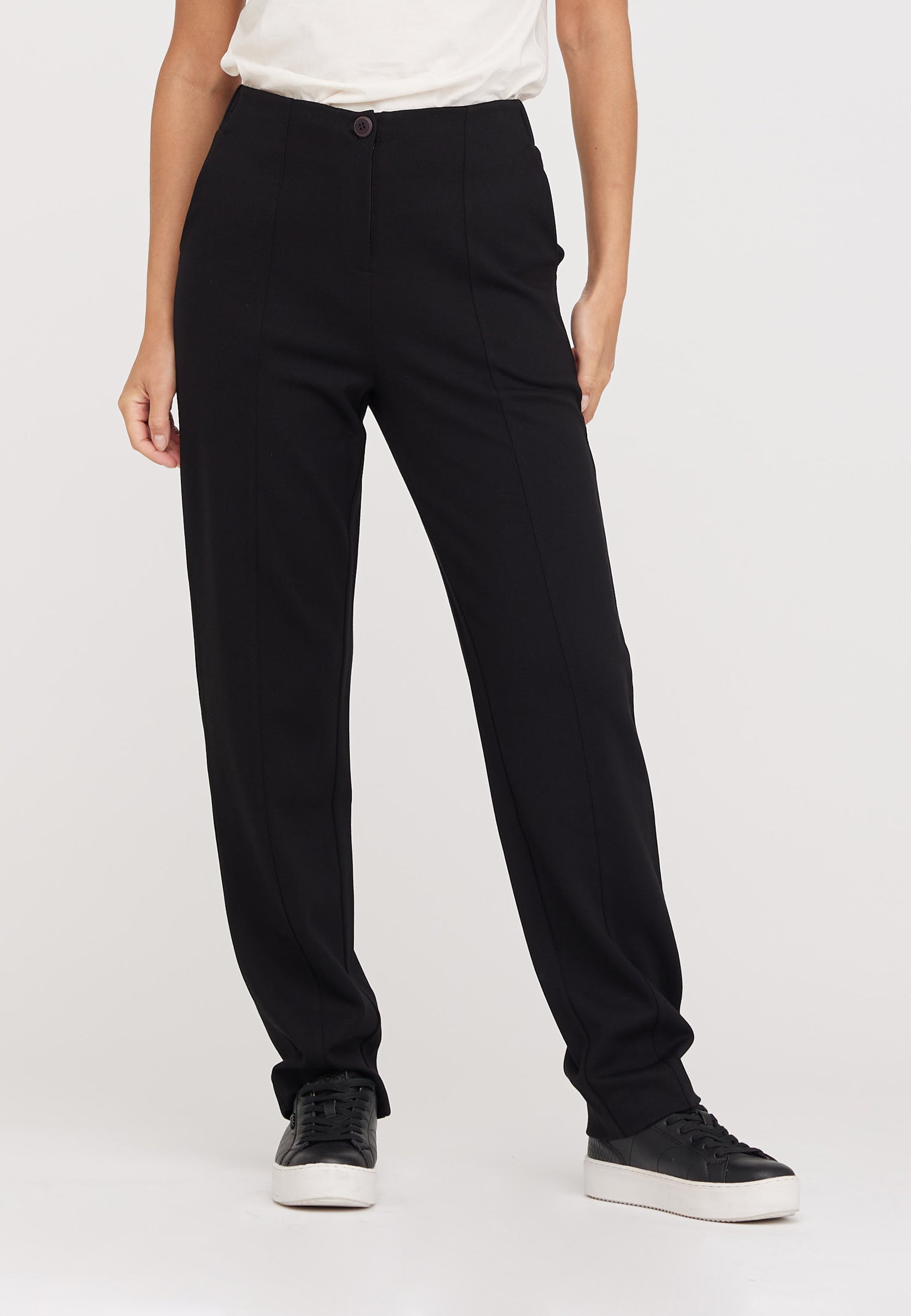 LAURIE  Diana Relaxed - Medium Length Trousers RELAXED 99147 Black