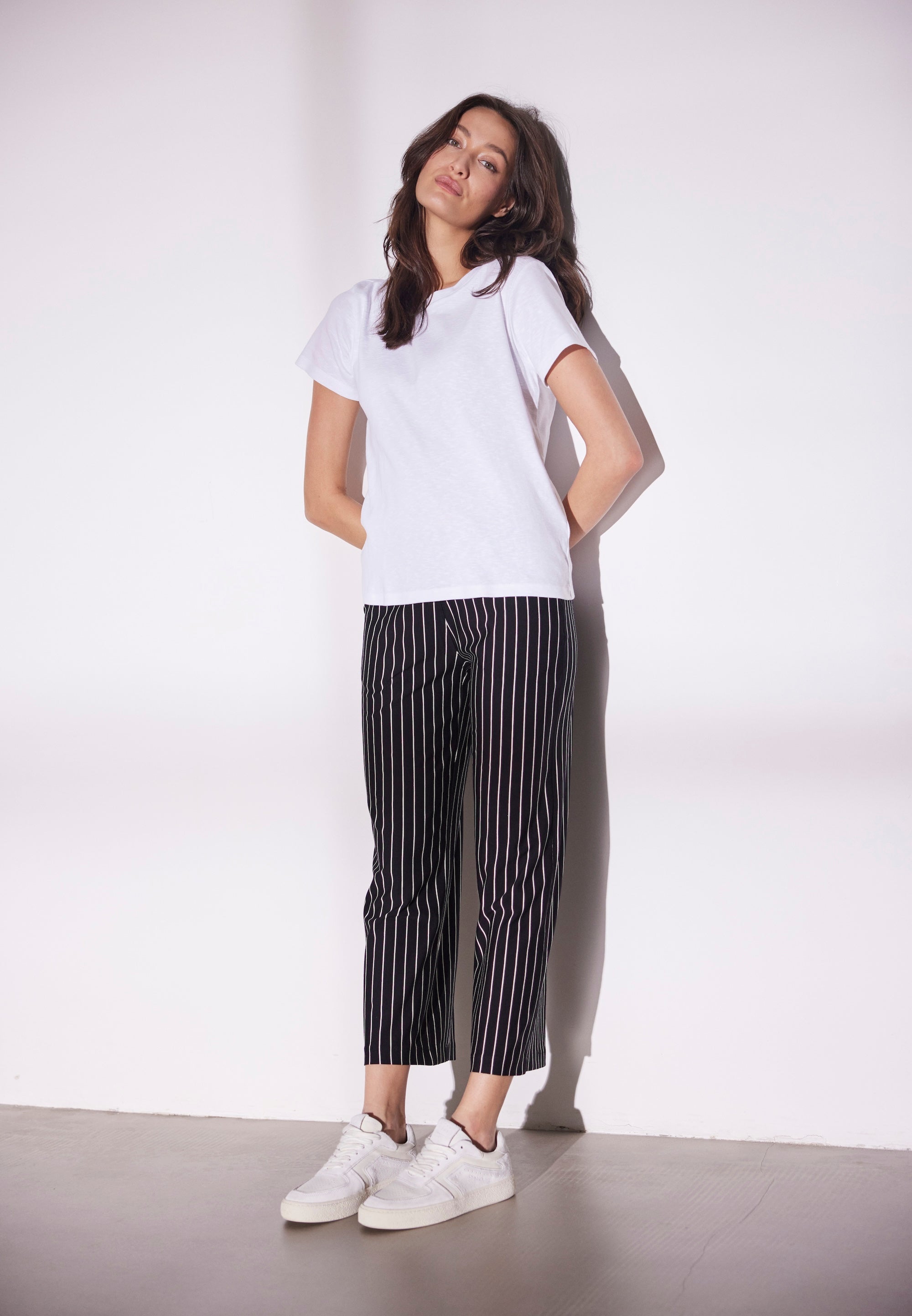 LAURIE Donna Loose Jersey - Cropped Loose 99222 Black Stripe