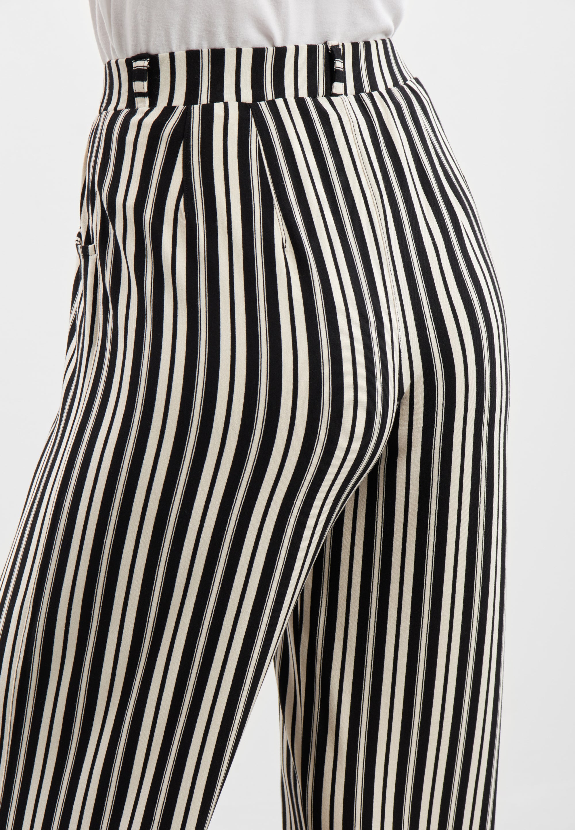 LAURIE Donna Loose Jersey Crop Loose 99139 Elegant Stripe