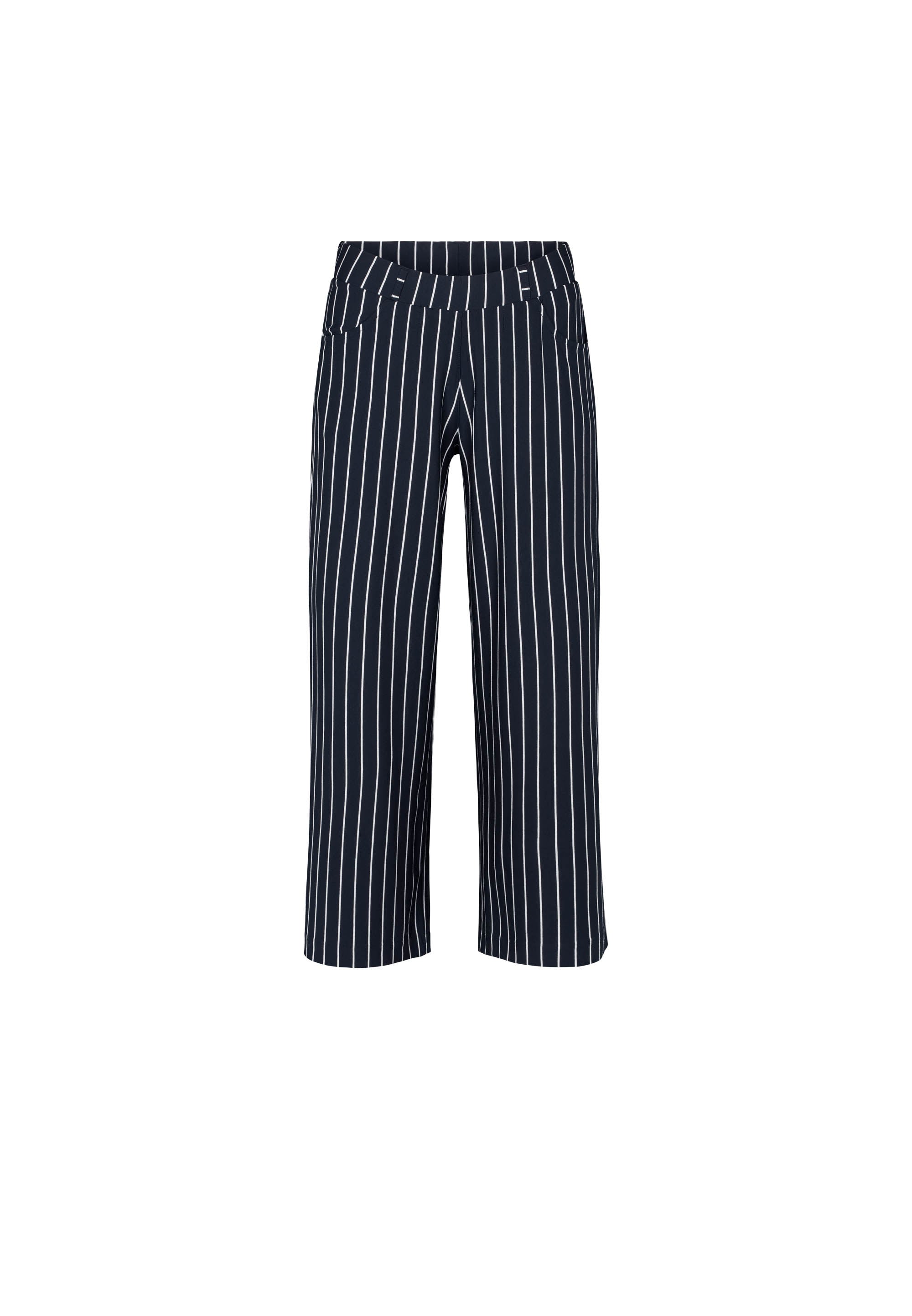 LAURIE  Donna Loose Jersey Crop Trousers LOOSE 49222 Navy Stripe