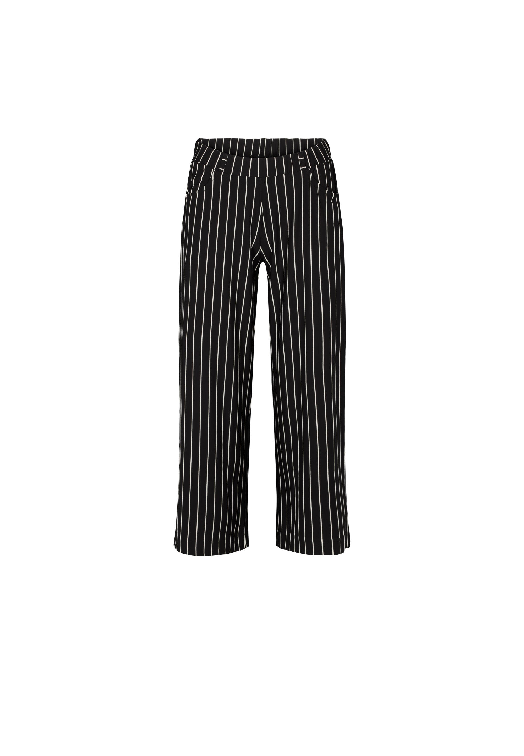 LAURIE  Donna Loose Jersey Crop Trousers LOOSE 99222 Black Stripe