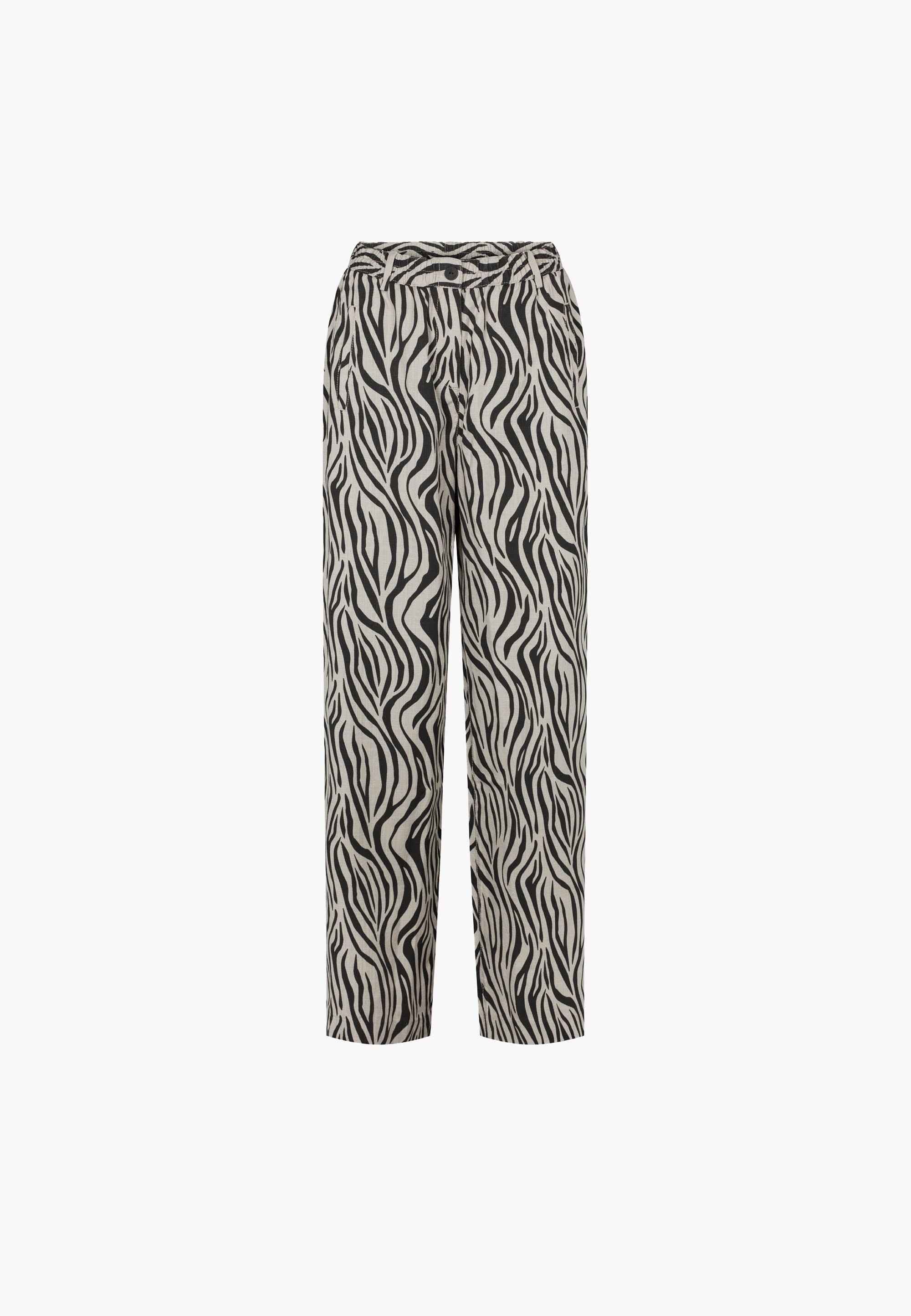 LAURIE  Hilde Loose - Medium Length Trousers LOOSE 25010 Grey Sand Print