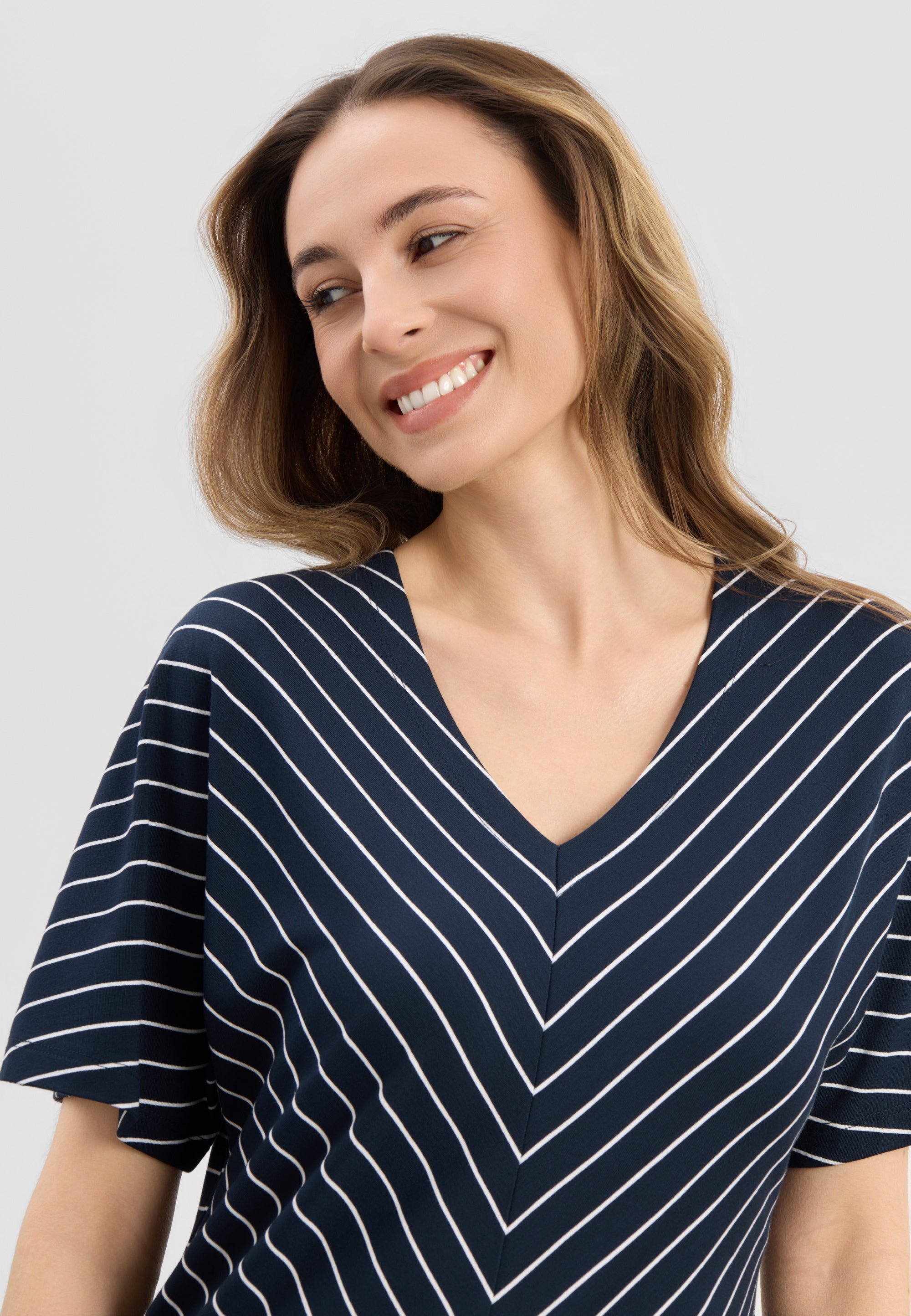 LAURIE Ingrid Dress SS Dresses 49222 Navy Stripe