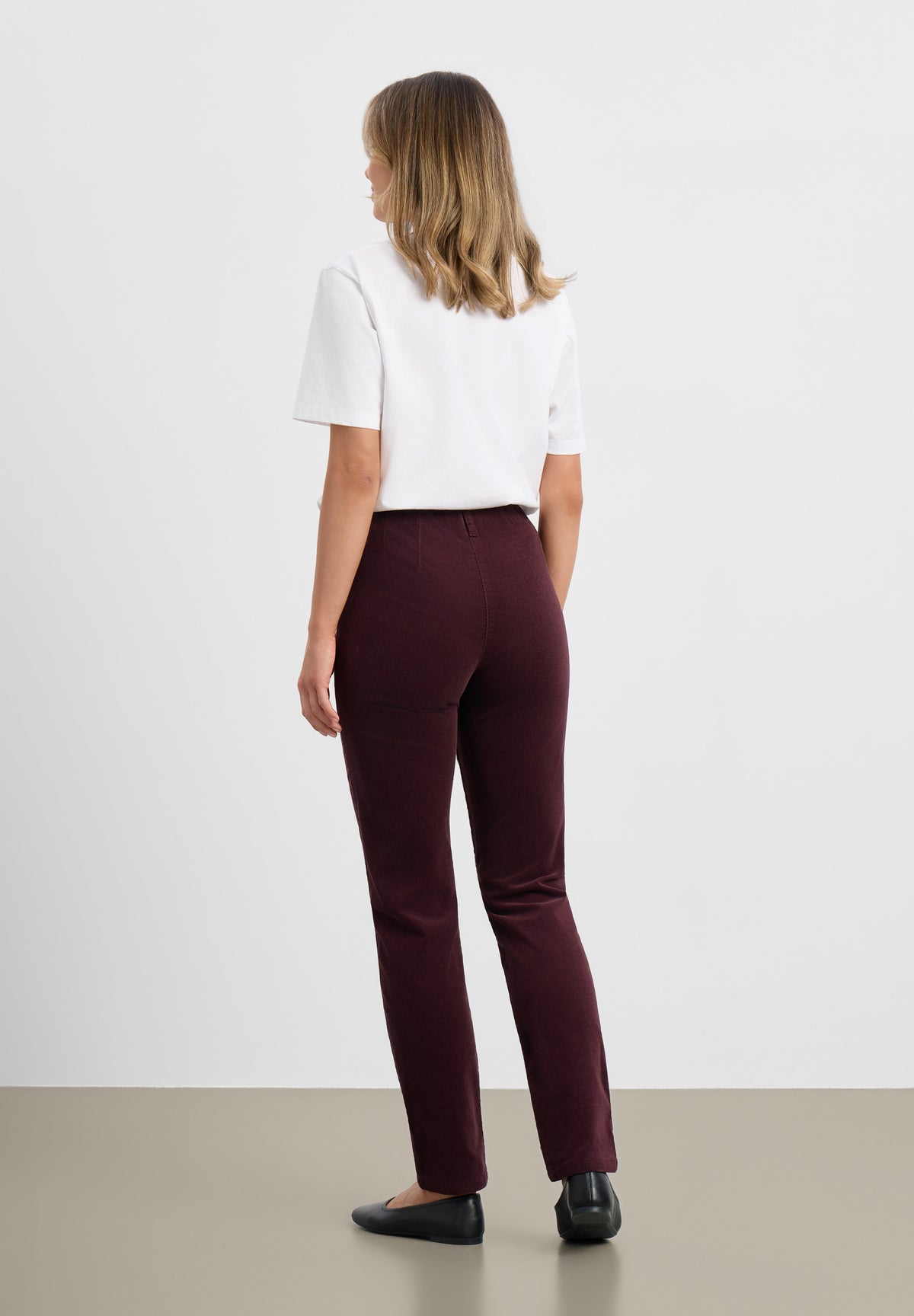 LAURIE Kelly Regular Corduroy - Medium Length Regular 68000 Dark Plum