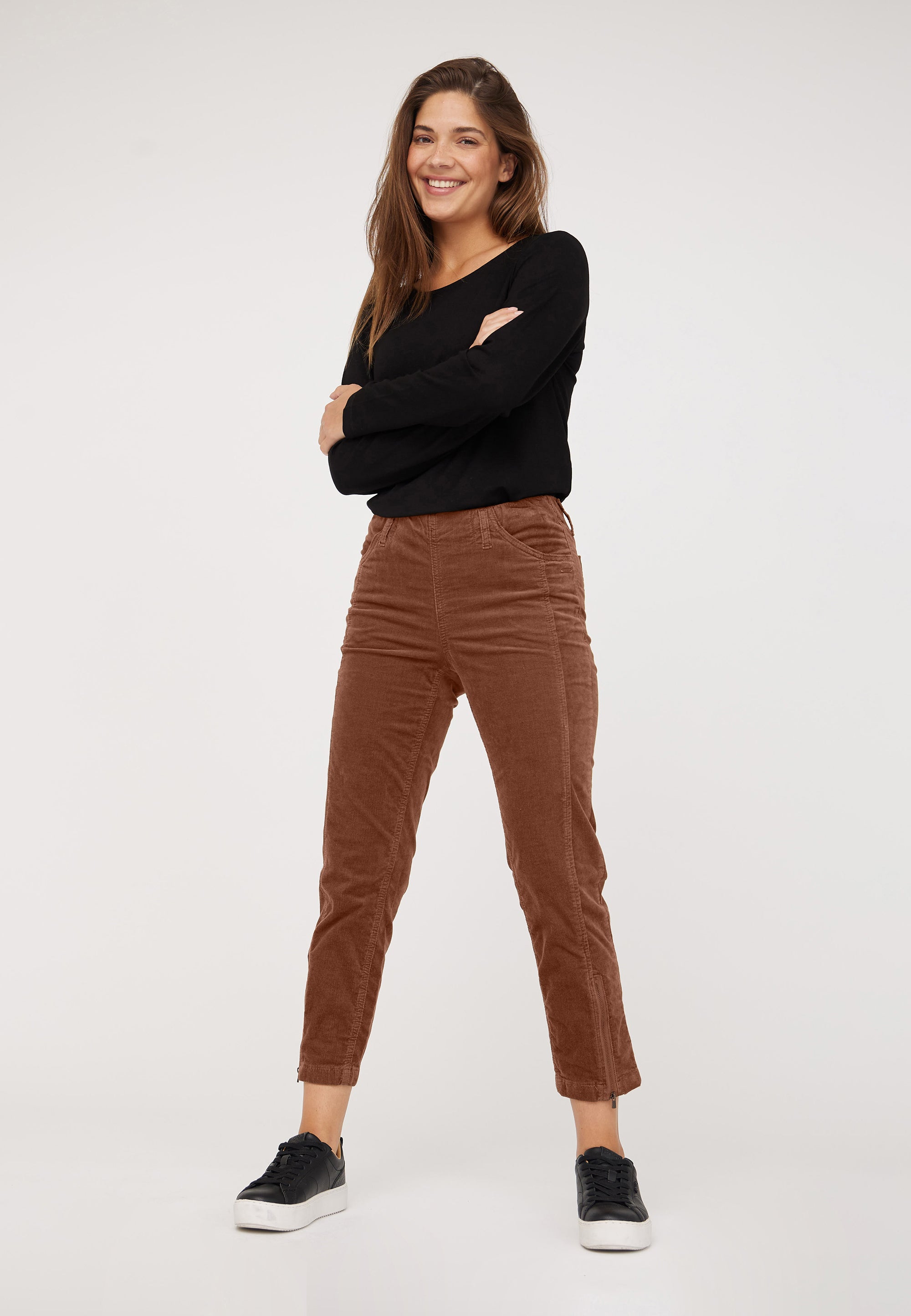 LAURIE Piper Regular corduroy Crop Regular 84100 Chocolate Chip