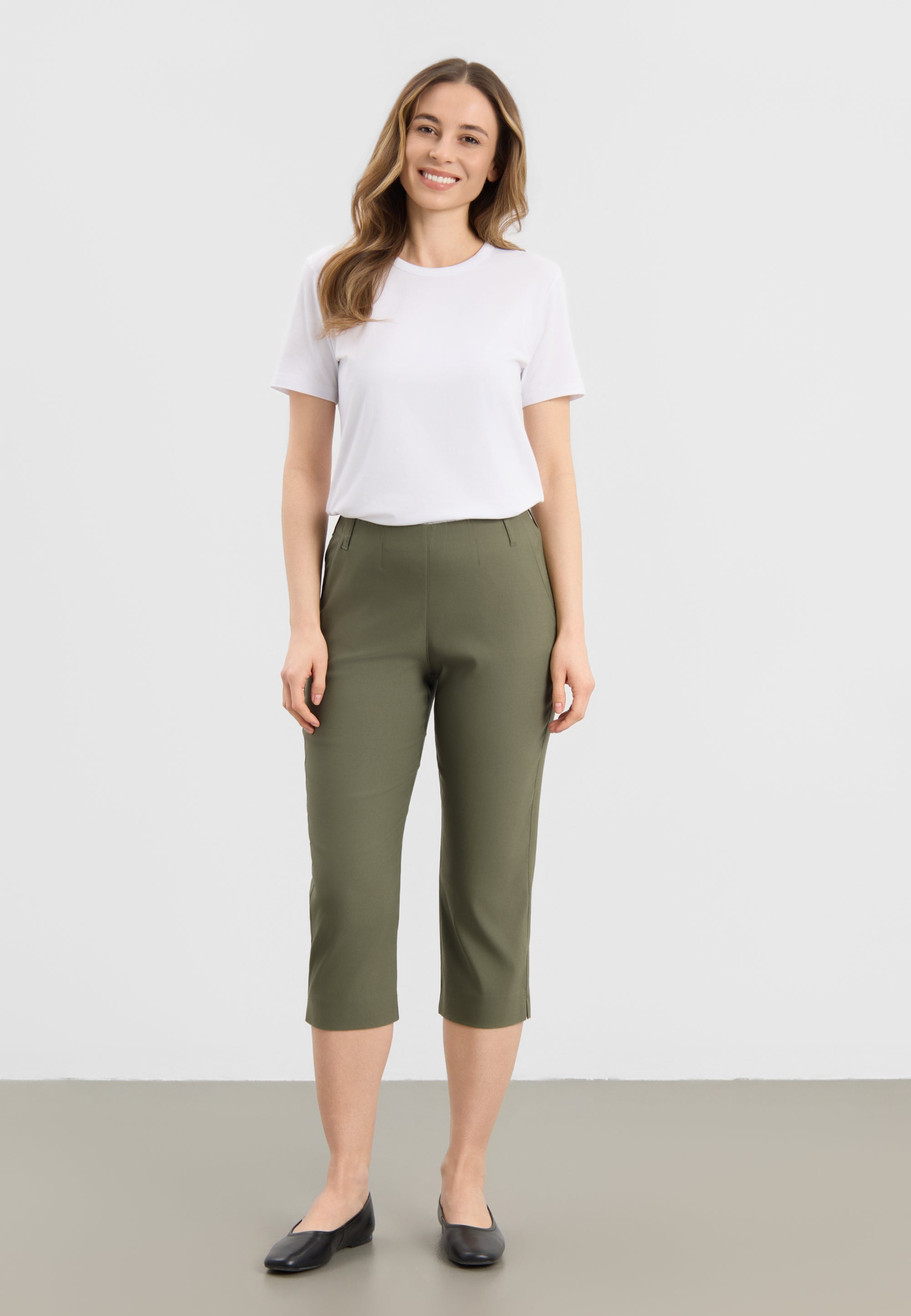 LAURIE Taylor Regular Capri Medium Length Regular 55100 Khaki