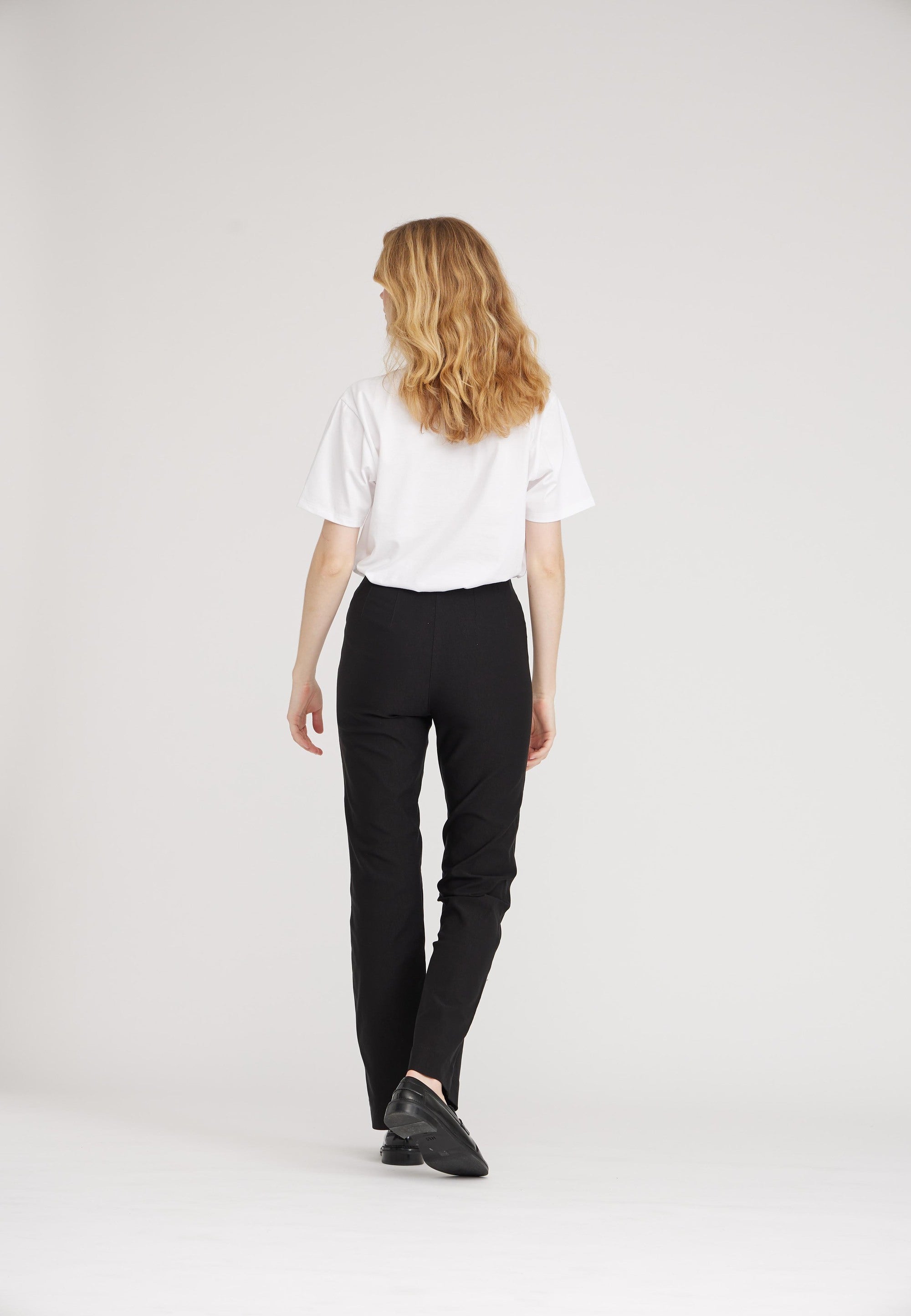 LAURIE Bella Straight - Medium Length Trousers STRAIGHT 99970 Black