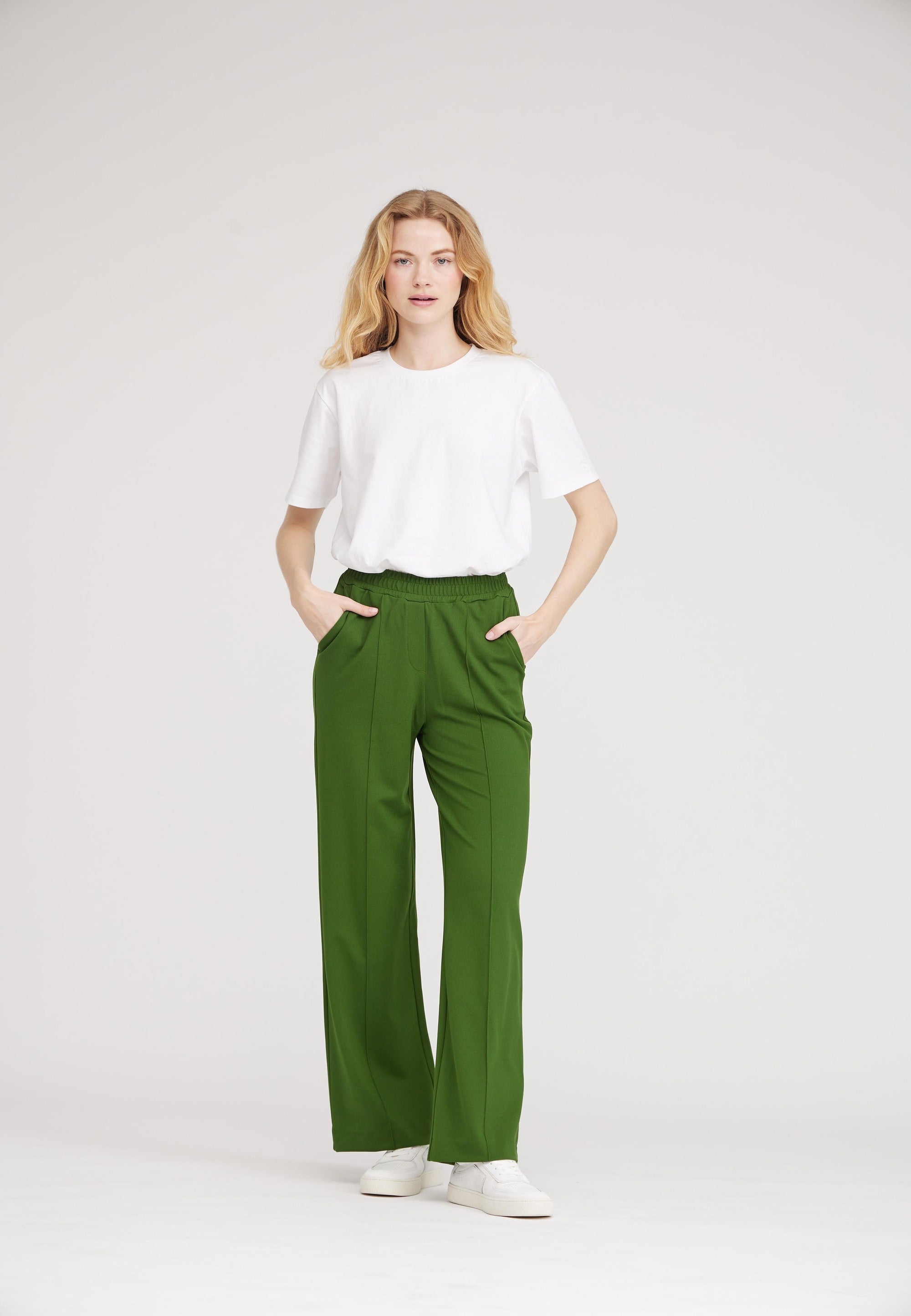 LAURIE Daisy Straight - Medium Length Trousers STRAIGHT 52000 Pine