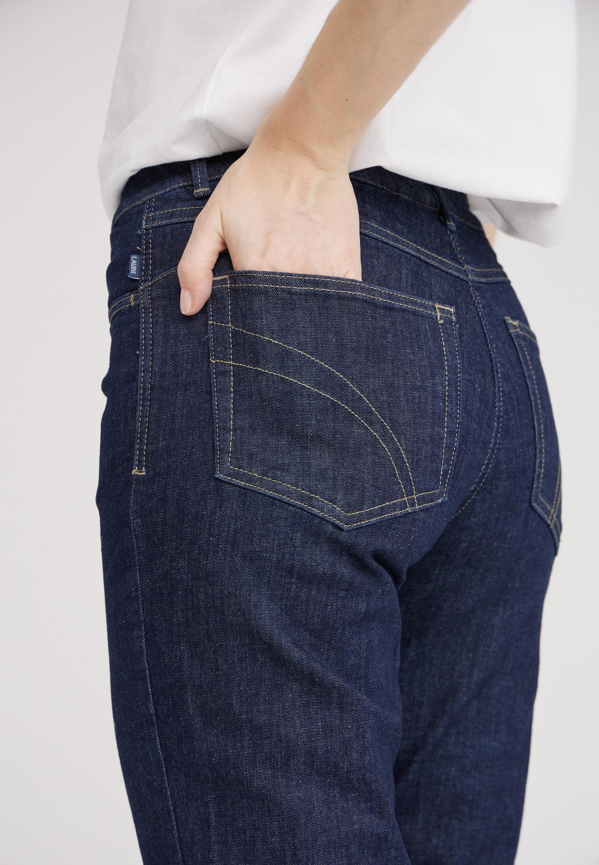 LAURIE Helen Straight - Extra Short Length Trousers STRAIGHT 49501 Dark Blue Denim
